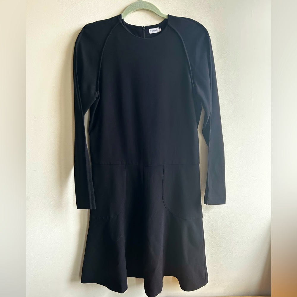 Filippa K Black Fit-and-Flare Dress, Size S
